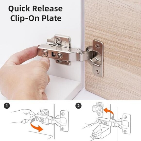 DecoBasics INSET Soft Close Cabinet Hinges for Frameless Concealed (4 Pcs) - Picture 6 of 7